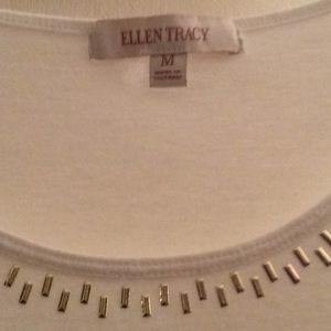 Creamy White Ellen Tracy Top w/gold accents